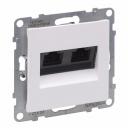 Double RJ45 socket category 5e UTP white