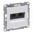 Double RJ45 socket category 6 STP white