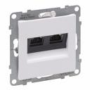 Double RJ45 socket category 6A STP white