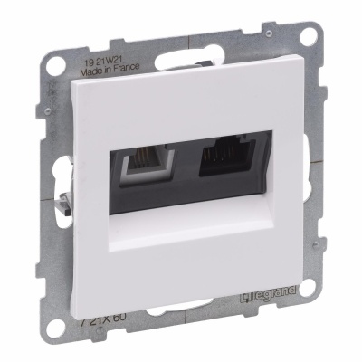 RJ11+RJ45 socket category 6 UTP white