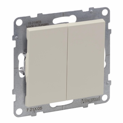 2-GANG ONE-WAY SWITCH 10AX AUTOMATIC TERMINALS IVORY