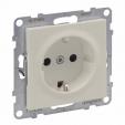 2P+E SOCKET SCHUKO STANDARD AUTO TERMINALS SHUTTERED IVORY