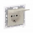 IP 44 2P+E SOCKET SCHUKO STANDARD AUTO TERMINALS SHUTTERED IVORY