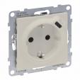 COMBINED SOCKET 2P+E SCHUKO STANDARD AUTO TERMINALS SHUTTERED + USB TYPE C IVORY