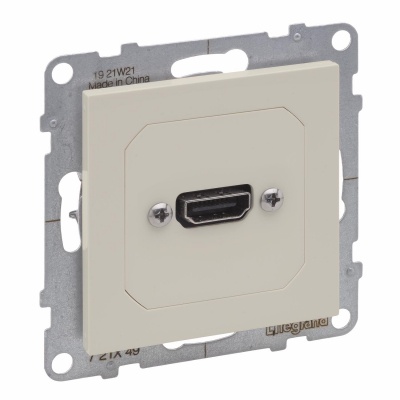 HDMI socket precabled ivory