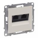 Double RJ45 socket category 6A UTP ivory