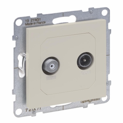 TV-SAT MALE STAR 2 CABLES IVORY