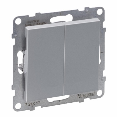 2-GANG ONE-WAY PUSH-BUTTON  ALUMINIUM