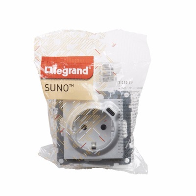 COMBINED SOCKET 2P+E SCHUKO STANDARD AUTO TERMINALS SHUTTERED + USB TYPE C ALU