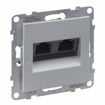 Double RJ45 socket category 5e UTP aluminium