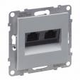 Double RJ45 socket category 6A UTP aluminium