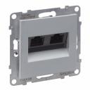 Double RJ45 socket category 6A UTP aluminium