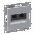 Double RJ45 socket category 6A STP aluminium