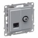 SUNO alum rozete RJ45 (UTP6) + tv/sat (f)