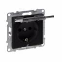 SUNO melna rozete ar zemējumu un bērnu aizsardzību ar vāku IP21