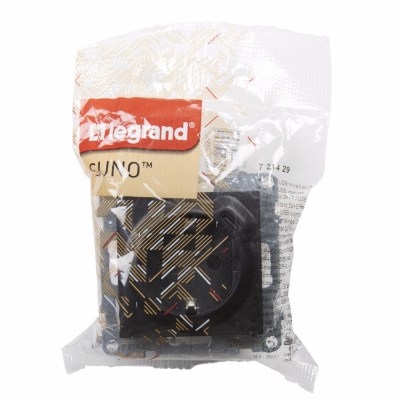 COMBINED SOCKET 2P+E SCHUKO STANDARD AUTO TERMINALS SHUTTERED + USB TYPE C BLACK