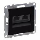 Double RJ45 socket category 5e UTP black