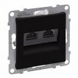 Double RJ45 socket category 6A STP black
