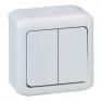 2 gang one-way switch Forix- surface mounting - 10 AX - 250 V~ - grey