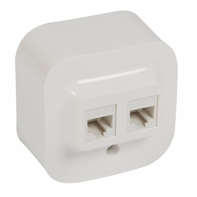 Forix IP2X balts v/a Rozete RJ 45 x 2