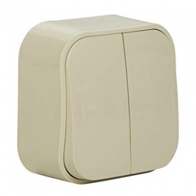 2 gang one-way switch Forix- surface mounting - IP 2X - 10 AX - 250 V~ - ivory