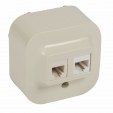 RJ 11 telephone + RJ45 UTP cat. 5e socket - Forix - surface mounting - ivory
