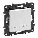 Niloe Step balts Pārslēdzis 1+1 ar indikāciju