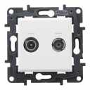 TV-R-SAT SOCKET THROUGH-WIRING WHITE