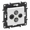 TV-R-SAT-SAT SOCKET STAR 2 CABLES WHITE