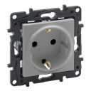 Niloe Step алюминий Розетка 2P+E с детской защитой