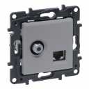 Niloe Step алюминий Розетка TV+RJ45 Cat6