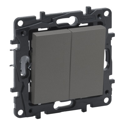 Niloe Step серый Выключатель 1+1