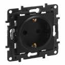 2P+E SCHUKO SOCKET SCREW TERMINALS BLACK