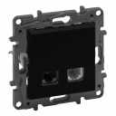 RJ11 + RJ45 socket Niloe Step category 6 UTP black
