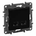 Double RJ45 socket Niloe Step category 5e FTP black