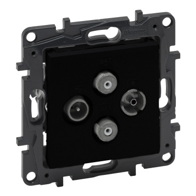 Niloe Step чёрный Розетка TV-R-SAT для 2 кабелей - STAR