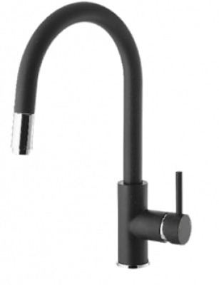Virtuves Jaucējkrāns AXIS B0177 ar izvelkamu galvu, melns