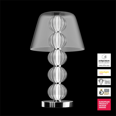 Maytoni Amulet Galda lampa 9W 4000K 300lm Chrome / Metal and Glass