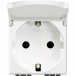 Bticino Living Light white Socket 2P+E and protected contacts and lid with screw terminals