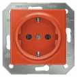DELTA i-system orange (ZSV) SCHUKO socket outlet 10/16 A 250 V With screwless Connection terminals cover plate 55 x 55 mm
