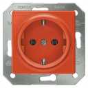 DELTA i-system orange (ZSV) SCHUKO socket outlet 10/16 A 250 V With screwless Connection terminals cover plate 55 x 55 mm