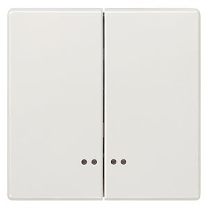 DELTA style. titanium white Rocker switch with window for two-circuit switch for pushbutton 2-fold Mid-position for double pushbutton. 68x 68 mm