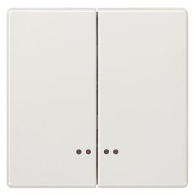 DELTA style. titanium white Rocker switch with window for two-circuit switch for pushbutton 2-fold Mid-position for double pushbutton. 68x 68 mm