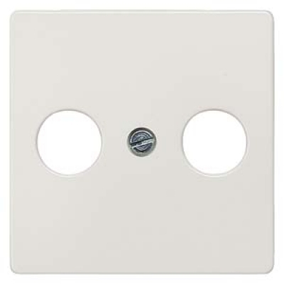 DELTA i-system titanium white antenna cover plate 55x 55 mm for broadband connection socket RF/TV