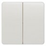 DELTA profil, titanium white Rocker switch, 65x 65 mm for series/double two-way switch for double pushbutton for pushbutton 2-fold Mid-position