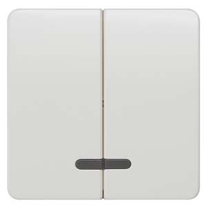 DELTA profil, titanium white Rocker switch with window for pushbutton 2-fold for pushbutton 2-fold Mid-position 65x 65 mm