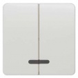 DELTA profil, titanium white Rocker switch with window for pushbutton 2-fold for pushbutton 2-fold Mid-position 65x 65 mm