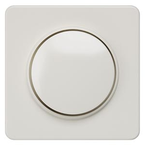 DELTA profil, titanium white Cover plate for dimmer with rotary knob 65x 65 mm