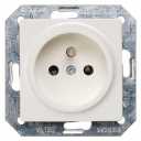 DELTA i-system titanium white socket outlet 16 A 250 V with grounding pin 2-pole according to CEE7 cover plate 55 x 55 mm