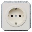 DELTA profil, titanium white SCHUKO socket outlet 10/16 A 250 V With screwless Connection terminals Cover plate 65x 65 mm
